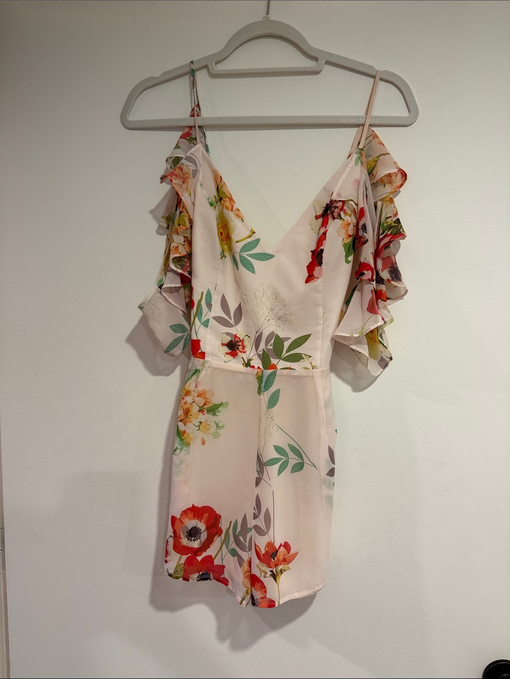 Yumi Kim Floral Cold-Shoulder V-Neck Romper